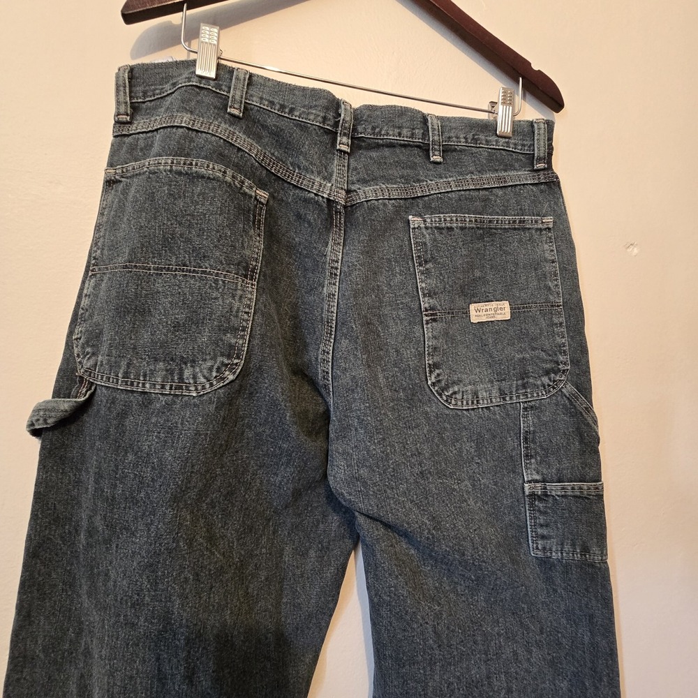 Vtg Wrangler Jeans Mens 34x34 Baggy Carpenter Straight Cotton Streetwear Skater - Picture 12 of 16